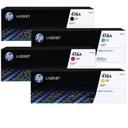 Genuine Pack of 4 HP 416A Toner Cartridges W2040A-W2043A 1BK,1C,1M,1Y