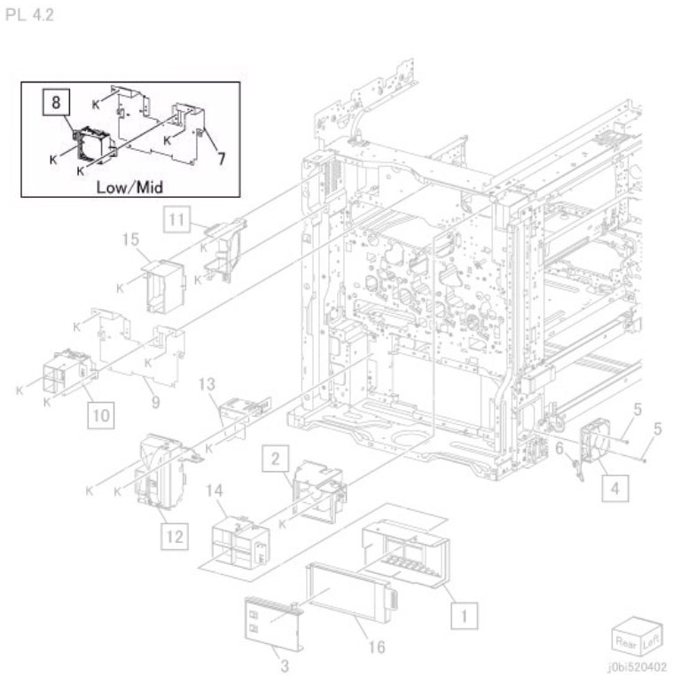 Fuji Xerox IHPS Intake Duct Assembly 054K55210, Low/Mid