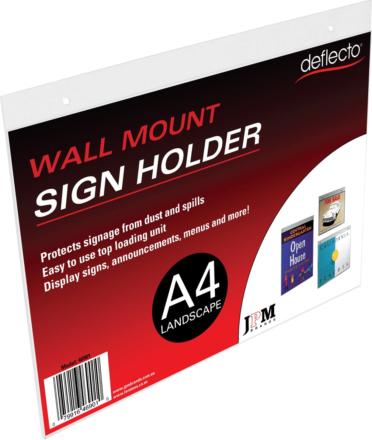 Deflect-O A4 Landscape Wall Mounted Sign Holder