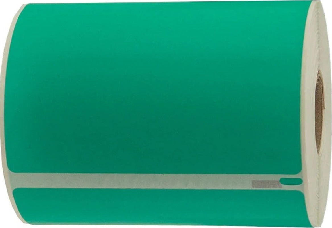 104mm x 159mm Direct Thermal Green Labels - 220/Roll - 25mm Core - Suitable Zebra / Sato