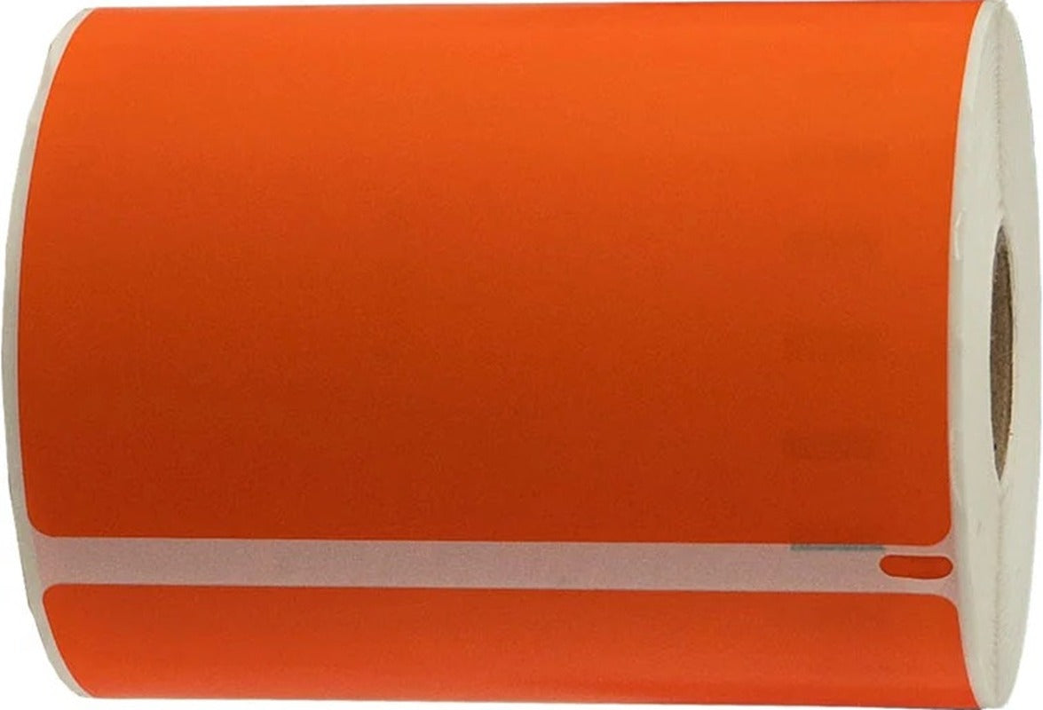 104mm x 159mm Direct Thermal Orange Labels - 220/Roll - 25mm Core - Suitable Zebra / Sato
