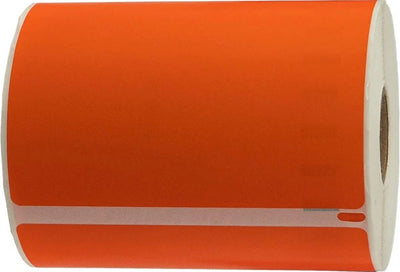 104mm x 159mm Direct Thermal Orange Labels - 220/Roll - 25mm Core - Suitable Zebra / Sato