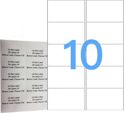 10UP 100 Pack A4 White Labels Self Adhesive Laser & Inkjet Sticker Labels - Avery code L7173