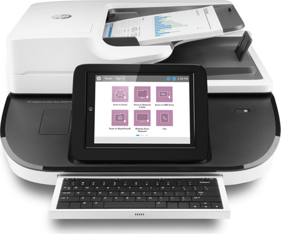 HP Digital Sender Flow 8500 fn2 Scanner Capture Workstation A3 Size ADF Keyboard L2762A