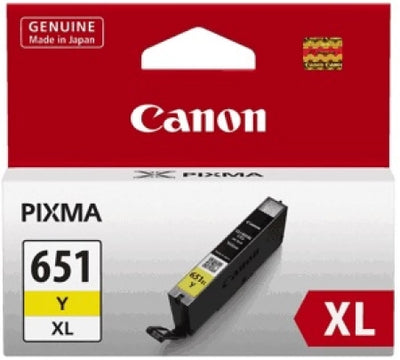 Genuine Canon CLI651XLY Yellow Ink Cartridge 695 Prints