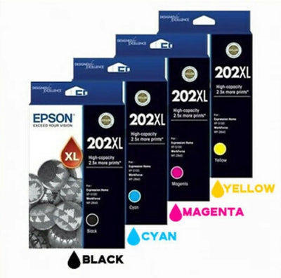Genuine Epson 202XL CMYK 4 Ink Ink Cartridges
