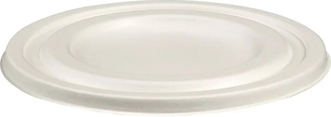 8-12-16oz Pulp Flat Lids Natural White Carton of 1000