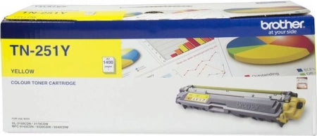 Genuine Brother TN251Y Yellow Toner Cartridge - 1,400 Pages