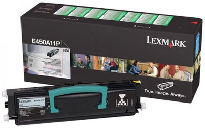 Genuine Lexmark E450H11P Black High Yield Toner Cartridge 11,000 Yield