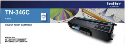 Brother TN346C Cyan Genuine Toner Cartridge 3,500 Pages