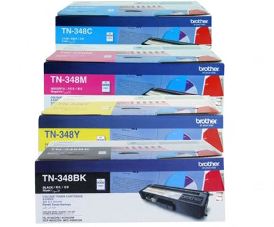 Genuine 4 Pack Brother TN348 HY Toner Cartridges Value Pack 1BK,1C,1M,1Y