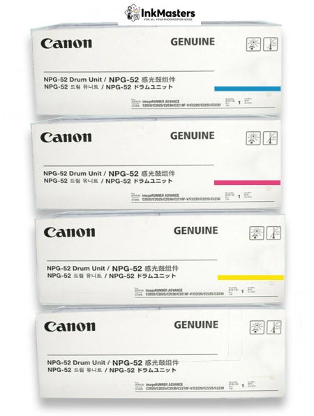 Genuine 4-Pack Canon NPG-52 CMYK Imaging Drum Unit 43K/36K Pages