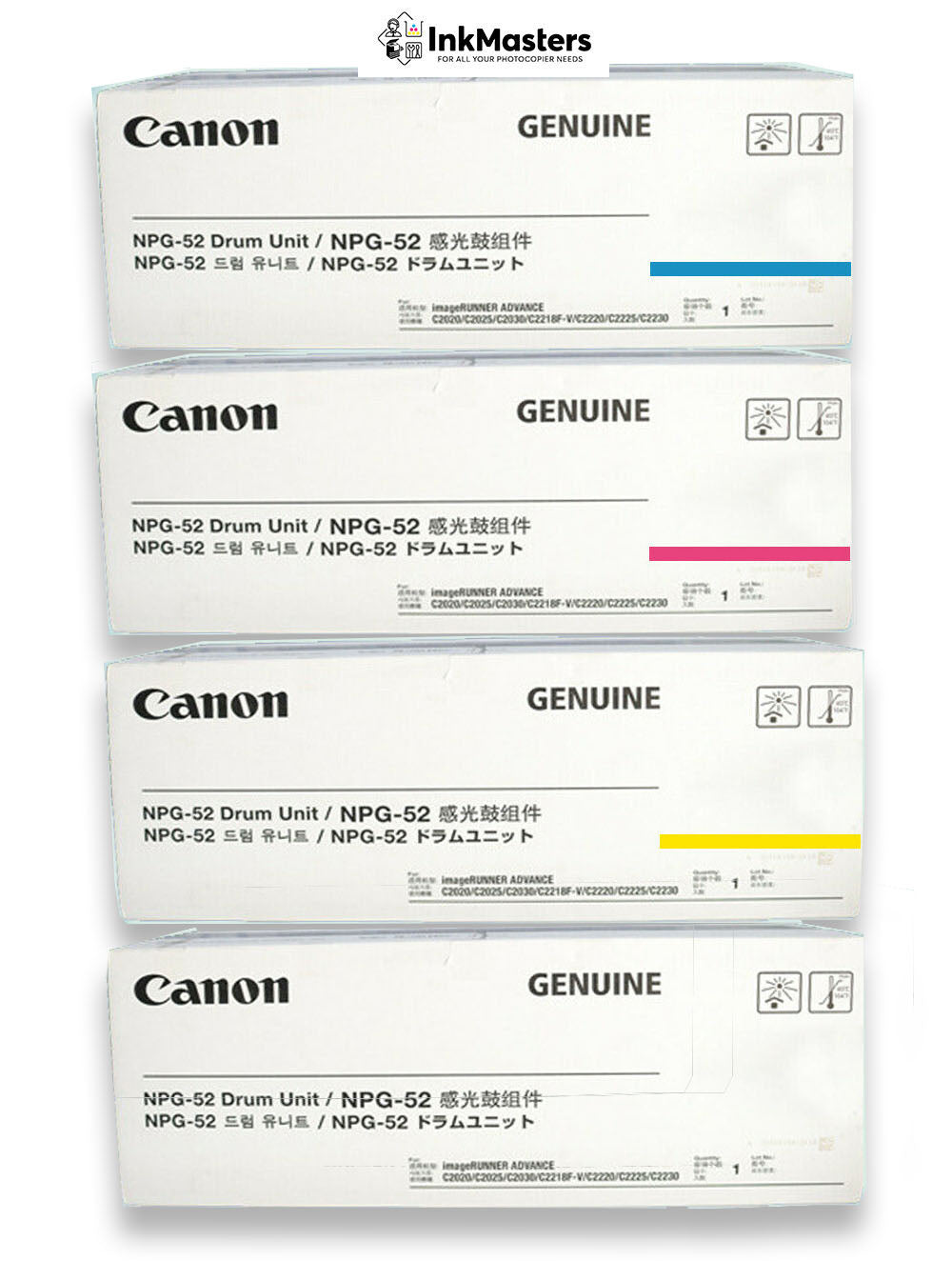 Genuine 4-Pack Canon NPG-52 CMYK Imaging Drum Unit 43K/36K Page