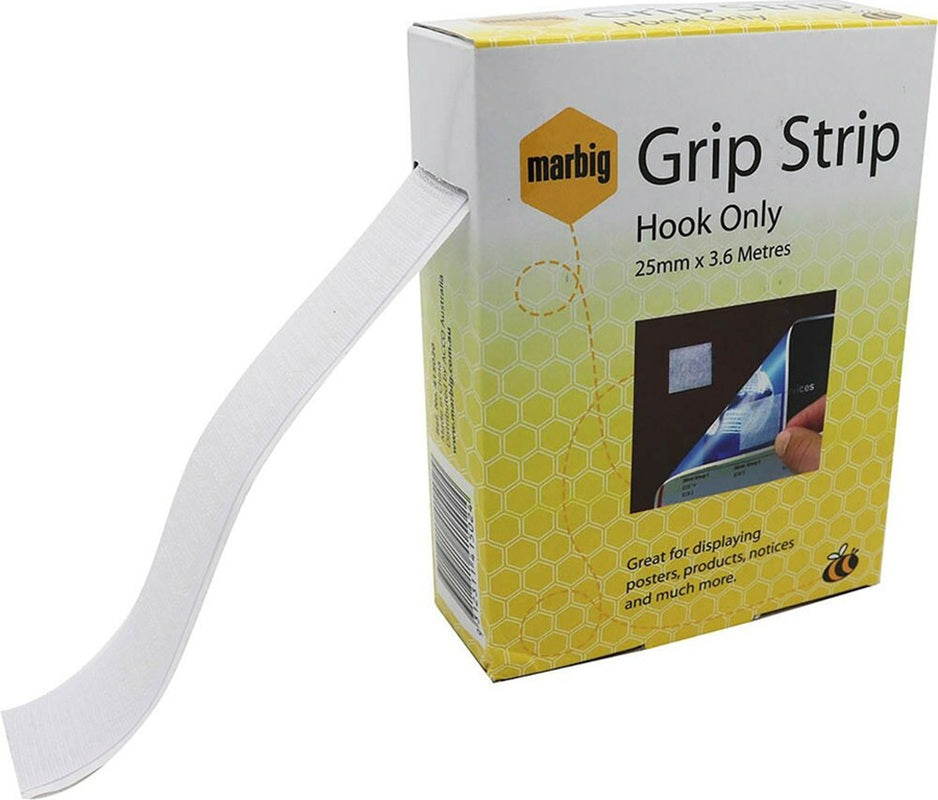 SP- HOOK ONLY MARBIG 25MM X 3.6M GRIP STRIP