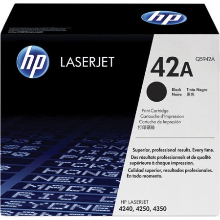 Genuine HP 42A Q5942A Black Toner Cartridge 10,000 Prints
