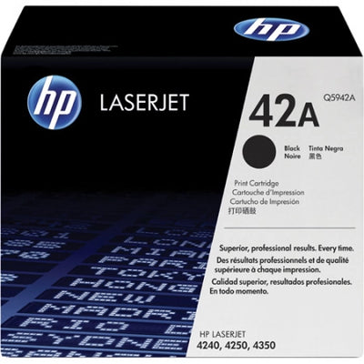 Genuine HP 42A Q5942A Black Toner Cartridge 10,000 Prints