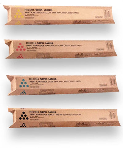 4-Pack Genuine Ricoh MP C2000/MP C2500/MP C3000 Toner Cartridges 888640-888643