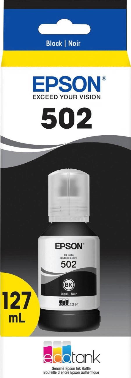 Genuine Epson T502 Black EcoTank Ink Bottle C13T03K192 7,500 Prints