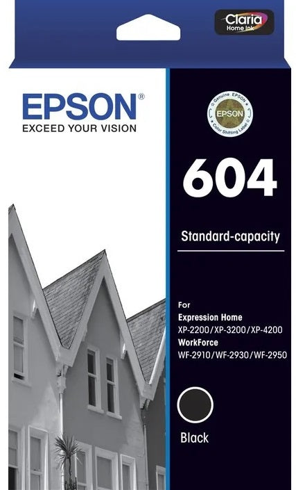 Genuine Epson 604 Black Ink Cartridge 150 Print