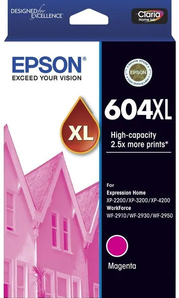 Genuine Epson 604XL Magenta High Capacity Ink Cartridge 350 Print