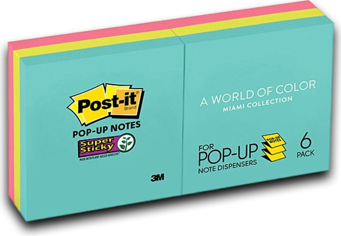 Post-It Super Sticky Z-Notes Miami 76 x 76mm 6-Pack