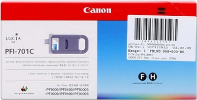 Canon PFI701C 0901B001AA Cyan Genuine Ink Cartridge 700 Prints