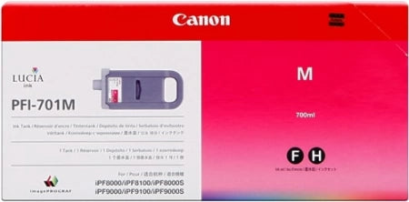 Canon PFI701M 0902B001AA Magenta Genuine Ink Cartridge 700 Prints