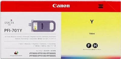Canon PFI701Y 0903B001AA Yellow Genuine Ink Cartridge 700 Prints