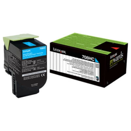 Genuine Lexmark 708X 70C8HC0 70C8HCE Cyan Toner Cartridge 3K Print Yield