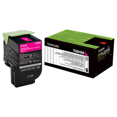 Genuine Lexmark 708X 70C8HM0 70C8HME Magenta Toner Cartridge 3K Print Yield