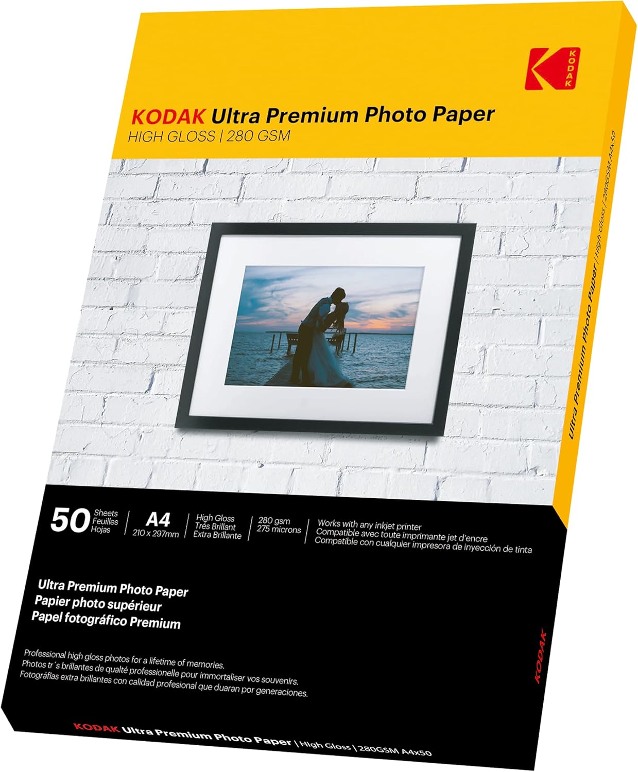 INKJET PAPER KODAK A4 280GSM ULTRA PREMIUM PHOTO 50 SHEET