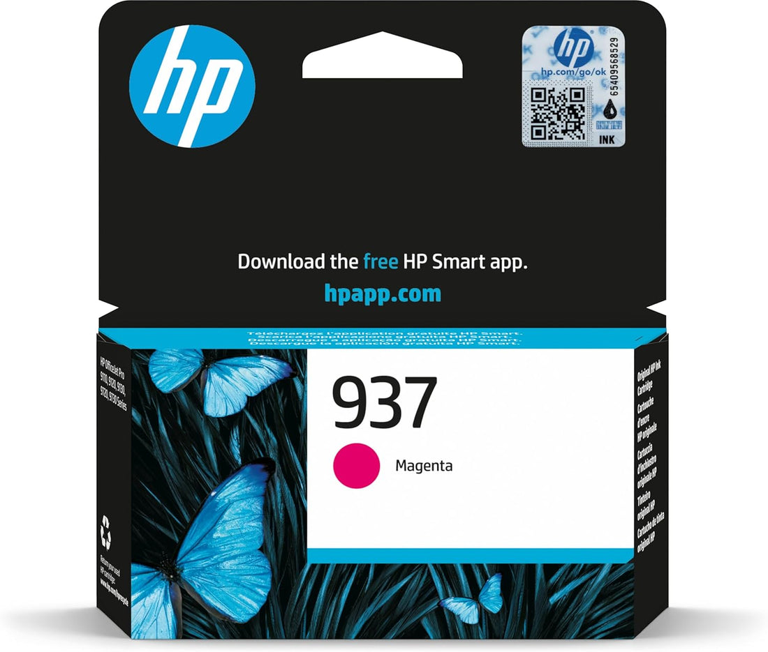 Genuine HP 937 Magenta Ink Cartridge 4S6W3NA 800 Print