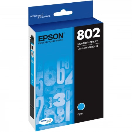 Genuine Epson 802 C13T355292 Standard Capacity Cyan Ink Cartridge 650 Prints