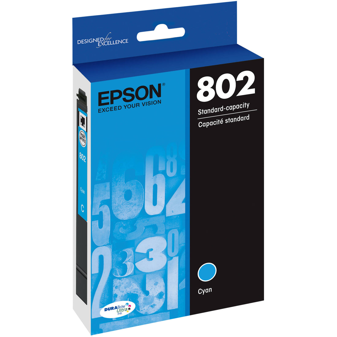 Genuine Epson 802 C13T355292 Standard Capacity Cyan Ink Cartridge 650 Print