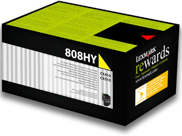 Genuine Lexmark 80C8HYE High Yield Yellow Toner Cartridge 3,000 Page
