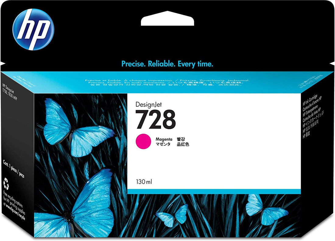Genuine HP 728 130ml Magenta DesignJet Ink Cartridge F9J66A ~ 130m