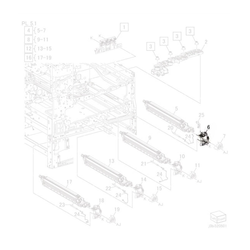 Fuji Xerox 815K16880 Developer Plate Assy-Yellow (VI C2271 C3371 C4471 C5571 C6671 C7771, VII C6673 C7773 C5573 C4473 C3373 C3372 C2273)