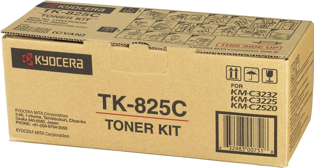 Genuine Kyocera TK825C Cyan Toner Cartridge 7,000 Print