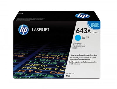 Genuine HP 643A Q5951A Cyan Toner Cartridge 10,000 Prints