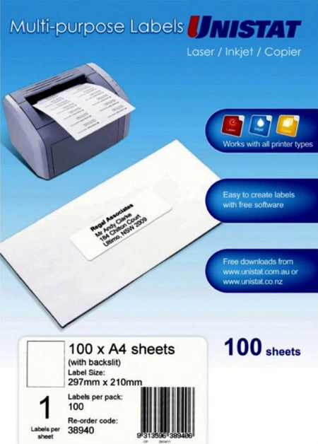 24UP Unistat LIP Label 70 x 36mm Box of 100