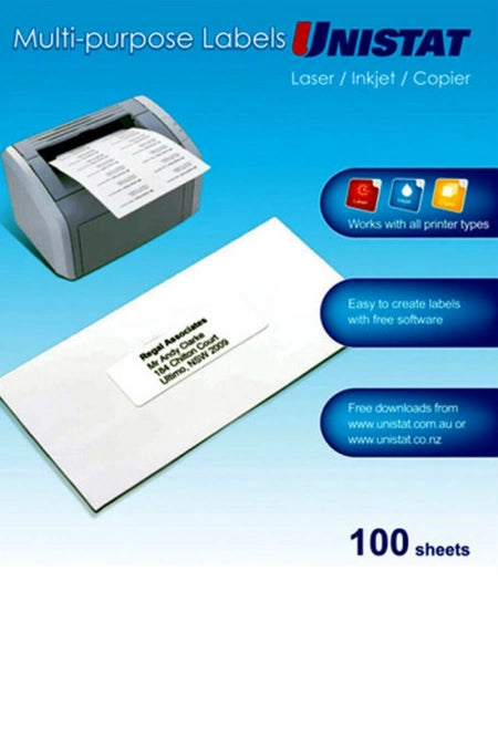8UP Unistat LIP Label 105 x 74mm Box of 100