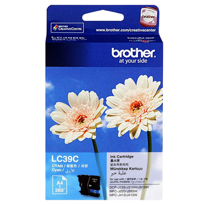 Genuine Brother LC39C Cyan Ink Cartridge 260 Print Yield