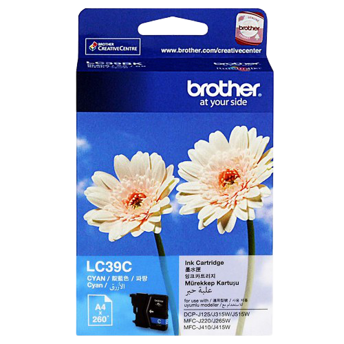 Genuine Brother LC39C Cyan Ink Cartridge 260 Print Yield