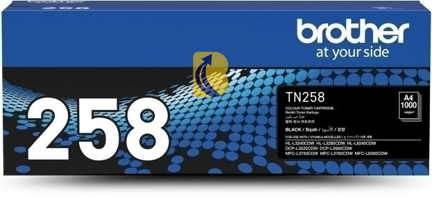 Genuine Brother TN258 Black Toner Cartridge 1,000 Print