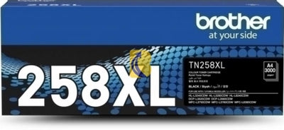 Genuine Brother TN258XL Black Toner Cartridge 3,000 Prints