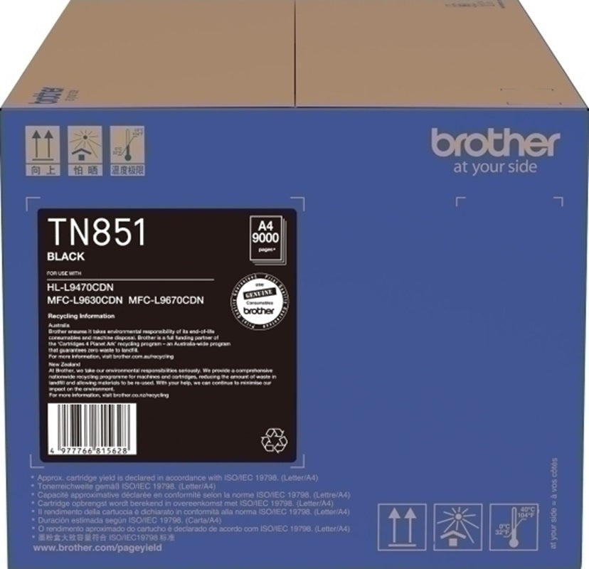 Genuine Brother TN851BK Black Toner Cartridge 9,000 Print