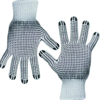 Bastion Polycotton Gloves with Black PVC Dots - Medium