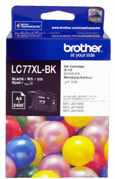 Genuine Brother LC77XLBK Black High Yield Ink Cartridge 2.4K Print Yield