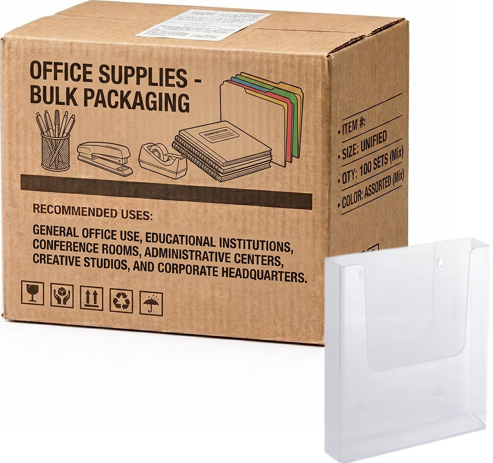 Carton of 10 Packs GNS A4 Wall-Mount Brochure Holders Single Pocket Clear Acrylic