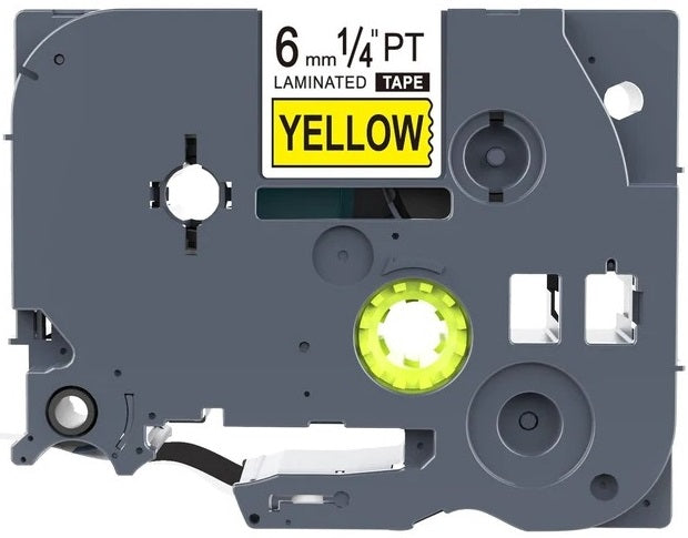 Brother TZe-611 Compatible Labelling Tape Black Text On Yellow 6mm x 8